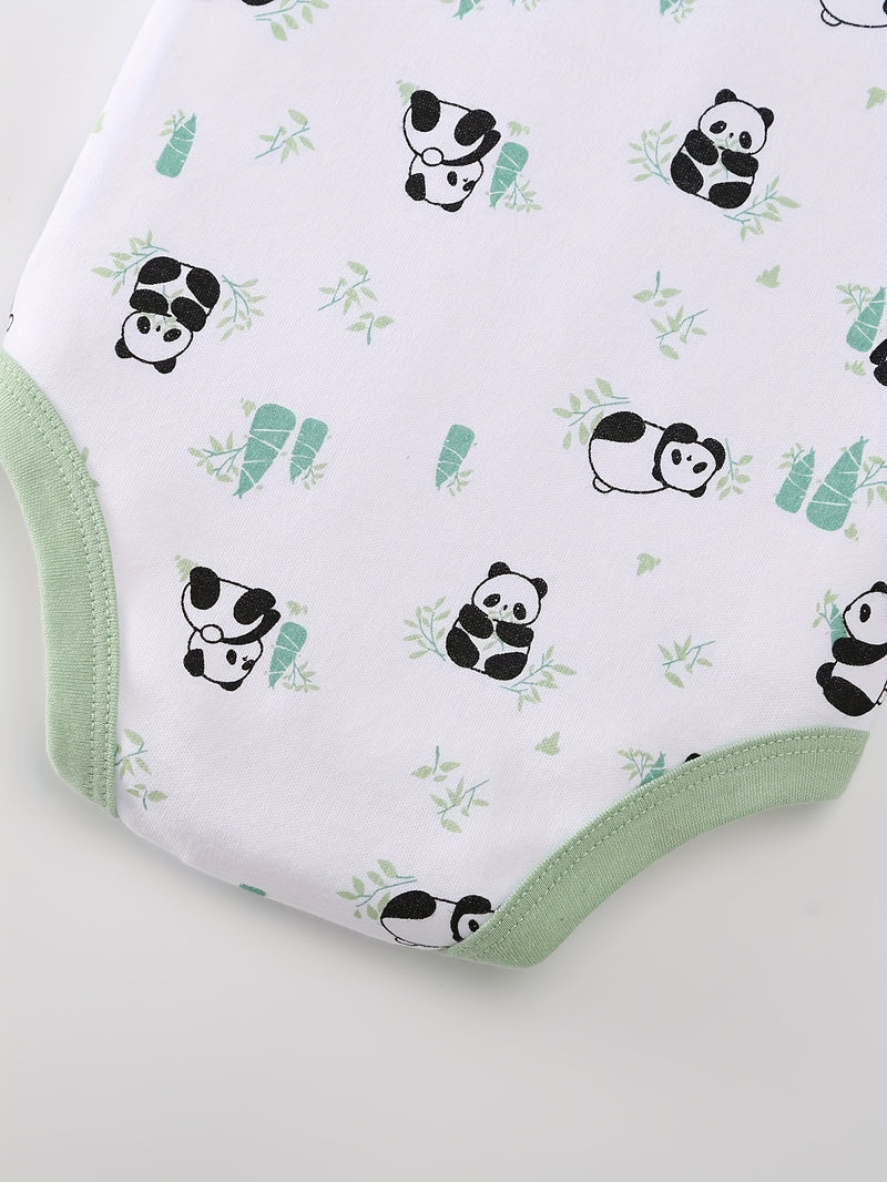 8pcs Set Comfortable and Soft Baby & Kids' Cartoon Panda Print.
