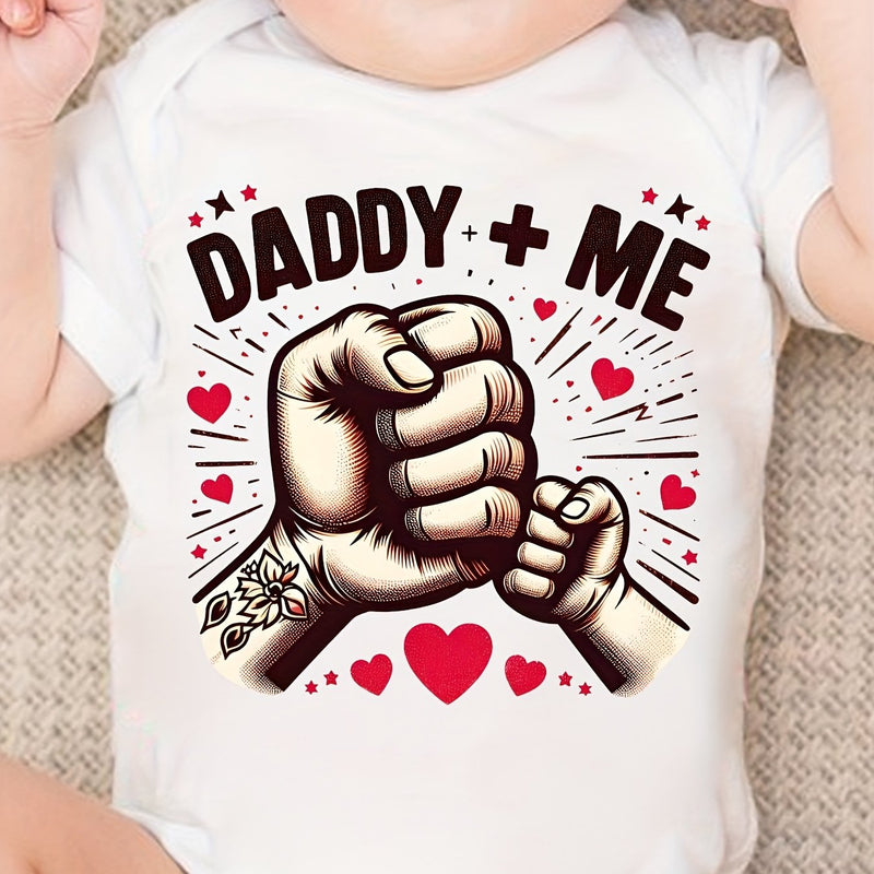 PFCTX5050 Girls' and Boys' Triangle Bodysuit Daddy + Me Series Letter Print.