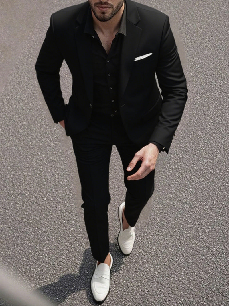 Set of 2 Men'S Tailored Suit Jacket & Dress Trousers with Pockets.