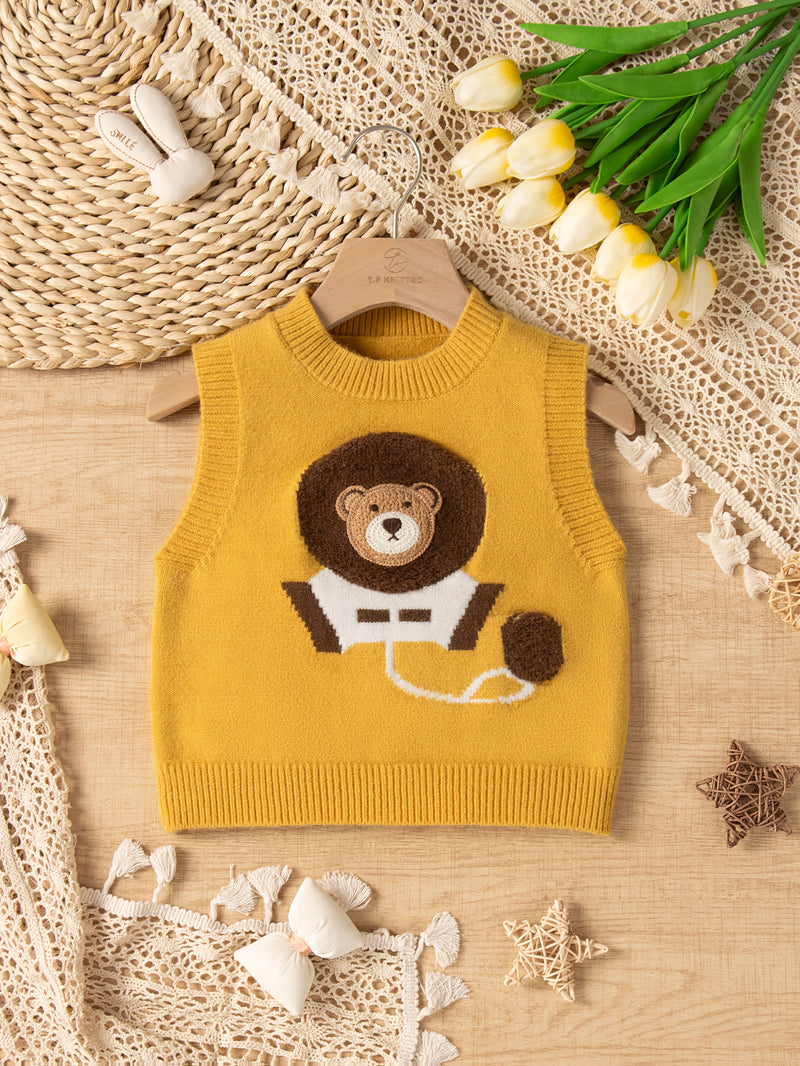 Boys' Cartoon Lion Cute Style Vest.