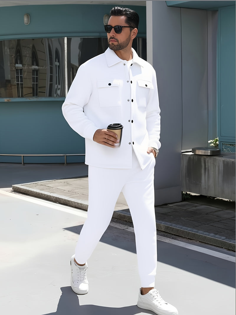 Men's Stylish Versatile Lapel Jacket with Real Pockets And Long Sleeves.