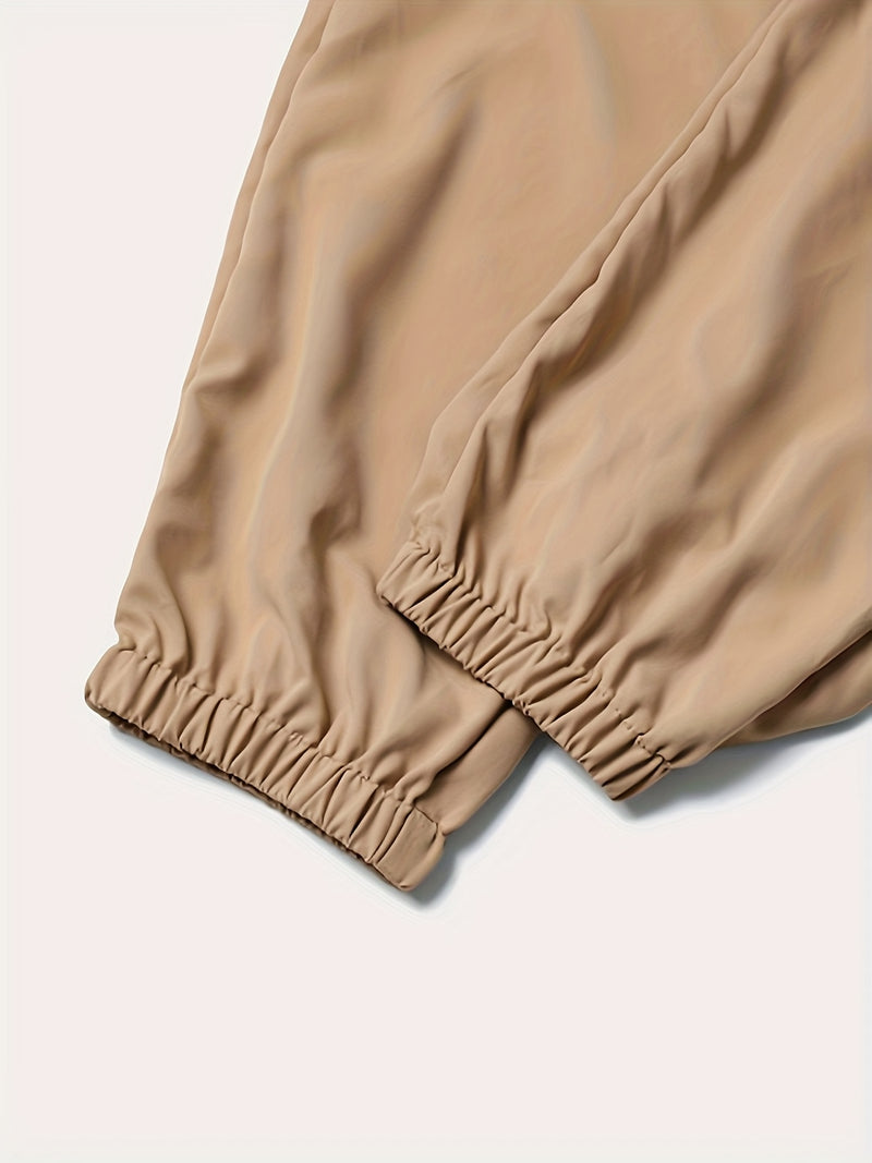 2pcs Printed Men's Summer Short Sleeve Button Shirt and Long Pants Set.