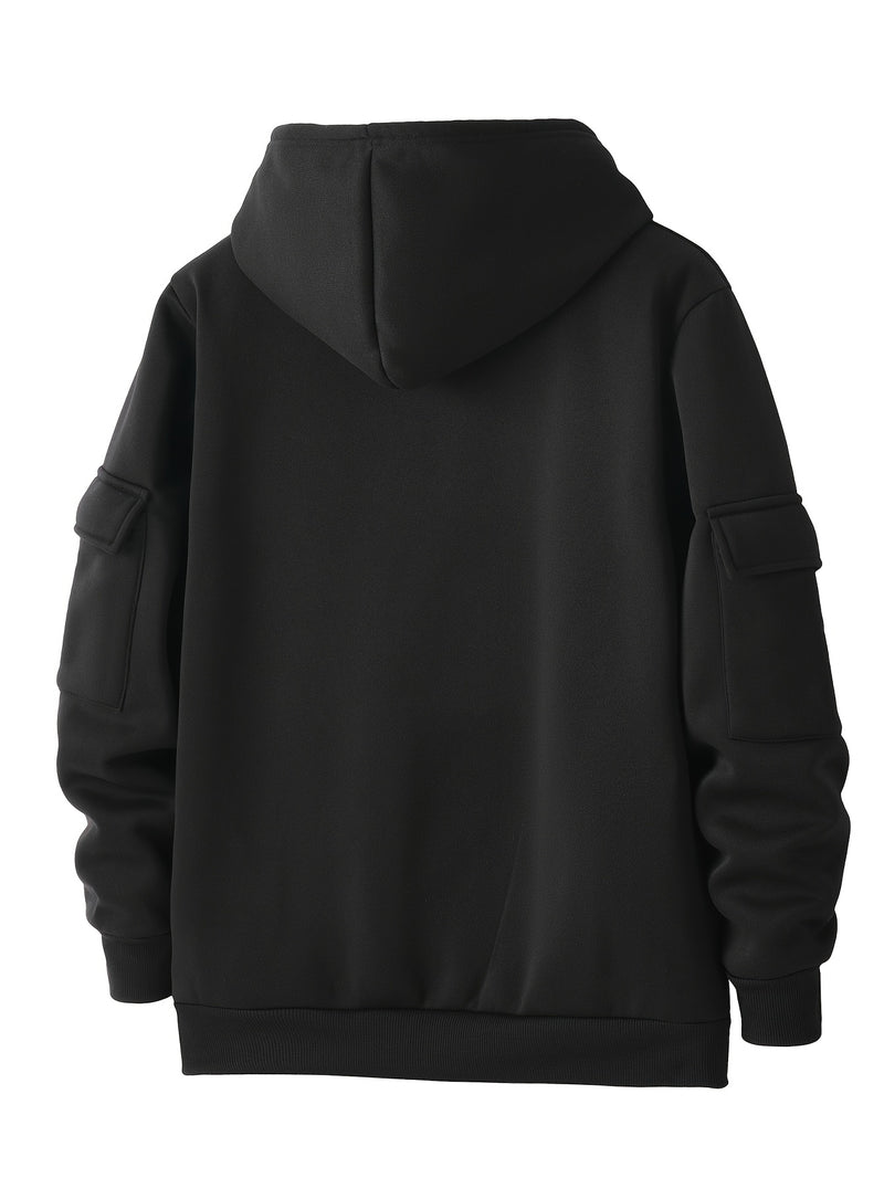 Men’s New Trendy Fashion Zip-Up Hoodie and Loose Cargo Pants.