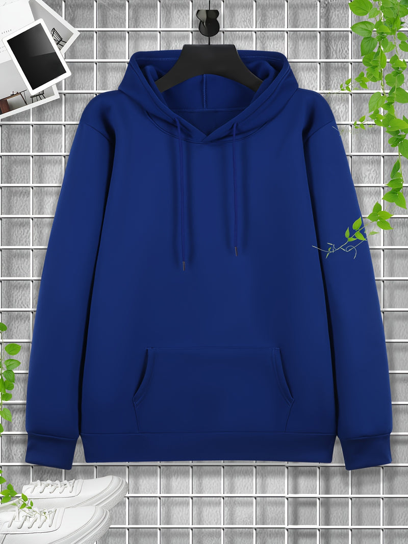 Men's Autumn/Winter Compass Print Hooded Sweatshirt.