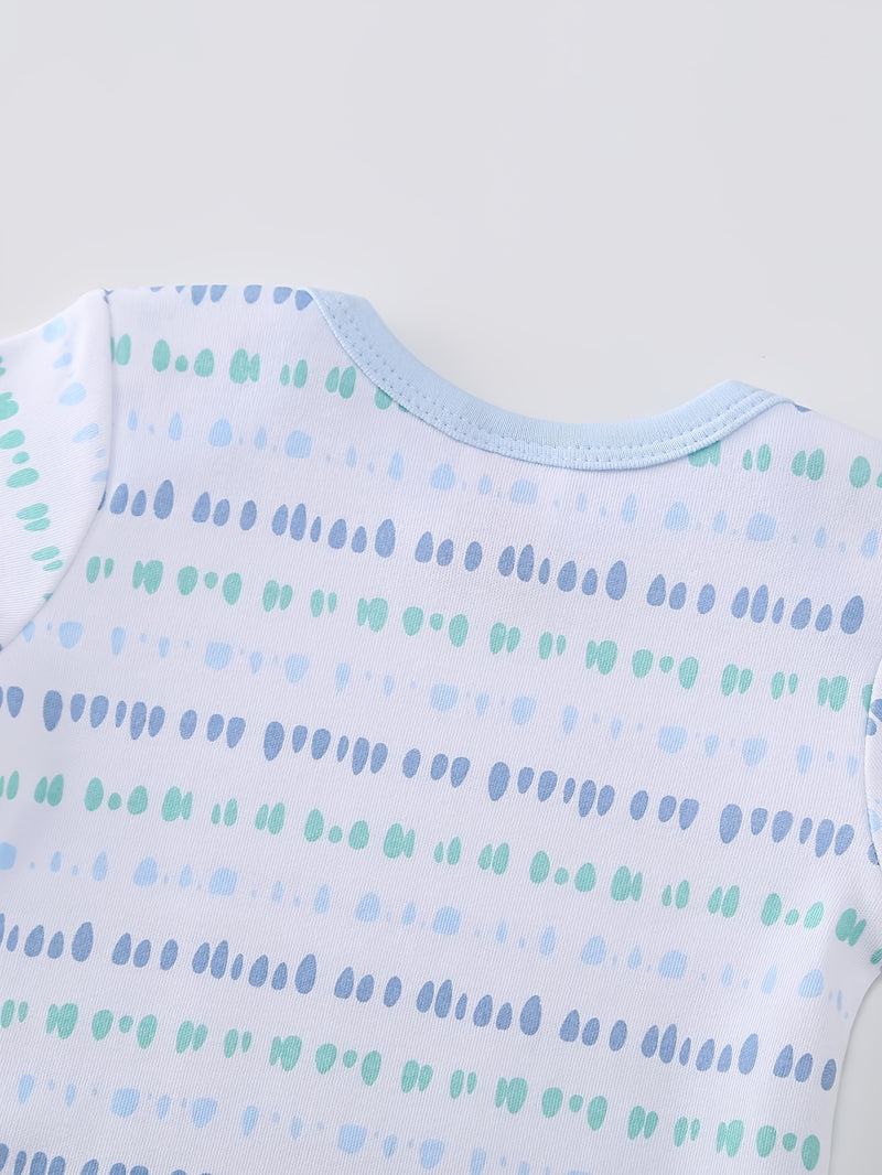 5pcs Baby Boy Bodysuit Set - Soft And Comfortable Short Sleeve Set.