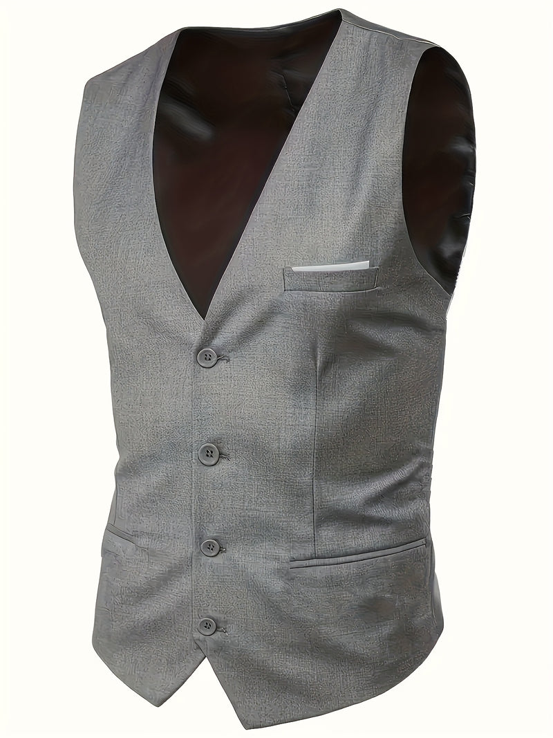 Three-Piece Suit, Business Formal Wear Set, Suit + Trousers + Vest.