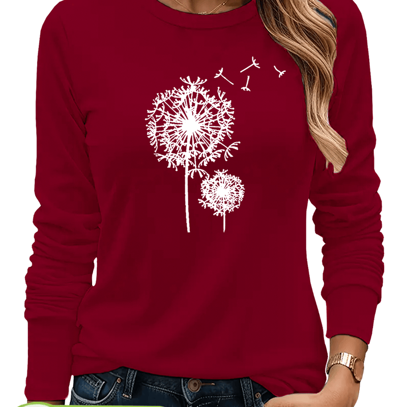 Women's  Long Sleeve Round Neck T-Shirt.