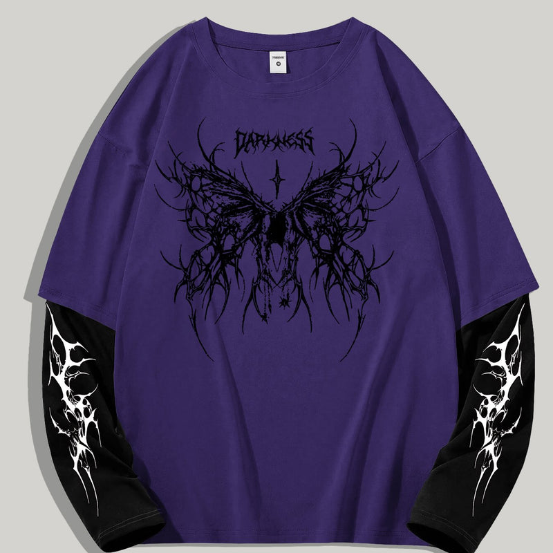 Men's High Street Hip-Hop Dark Style Print T-Shirt.