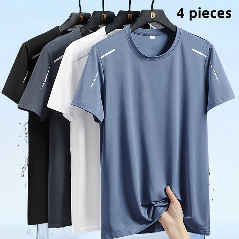 4pcs Men's quick-dry sports T-shirt.