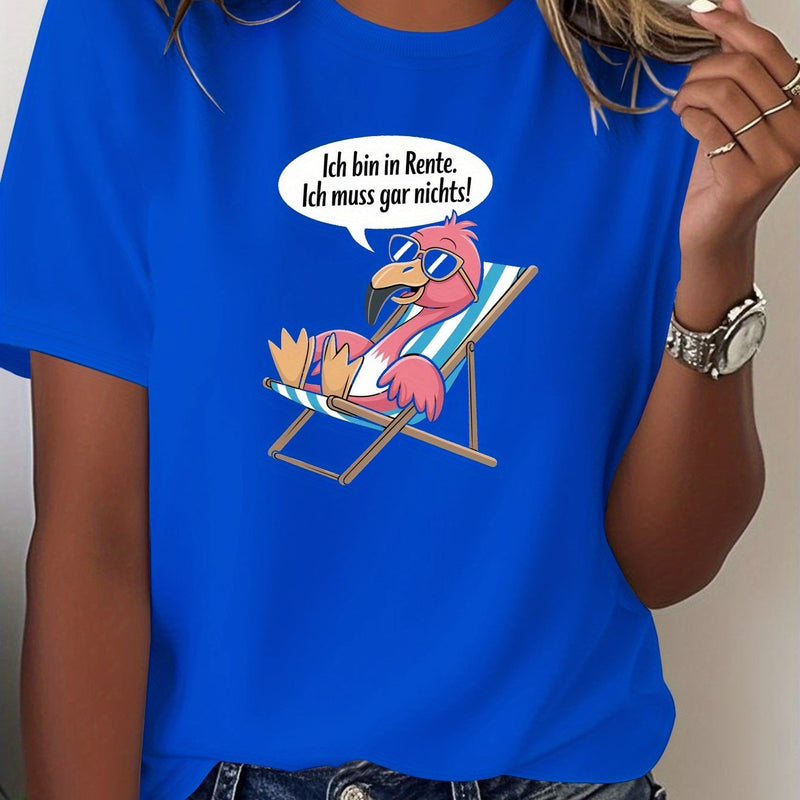 Humorous German Saying Flamingo Chill Women'S Cozy Tee.