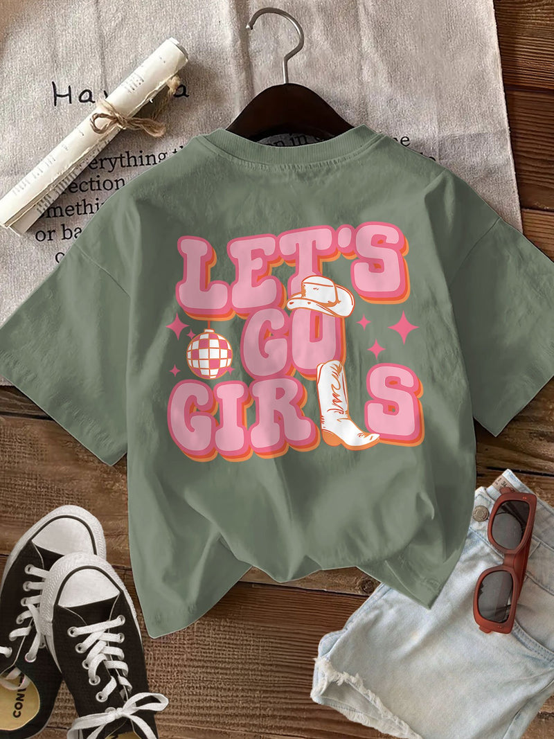 Women’s Graphic Print T-shirt, Short Sleeve Crew Neck Casual.