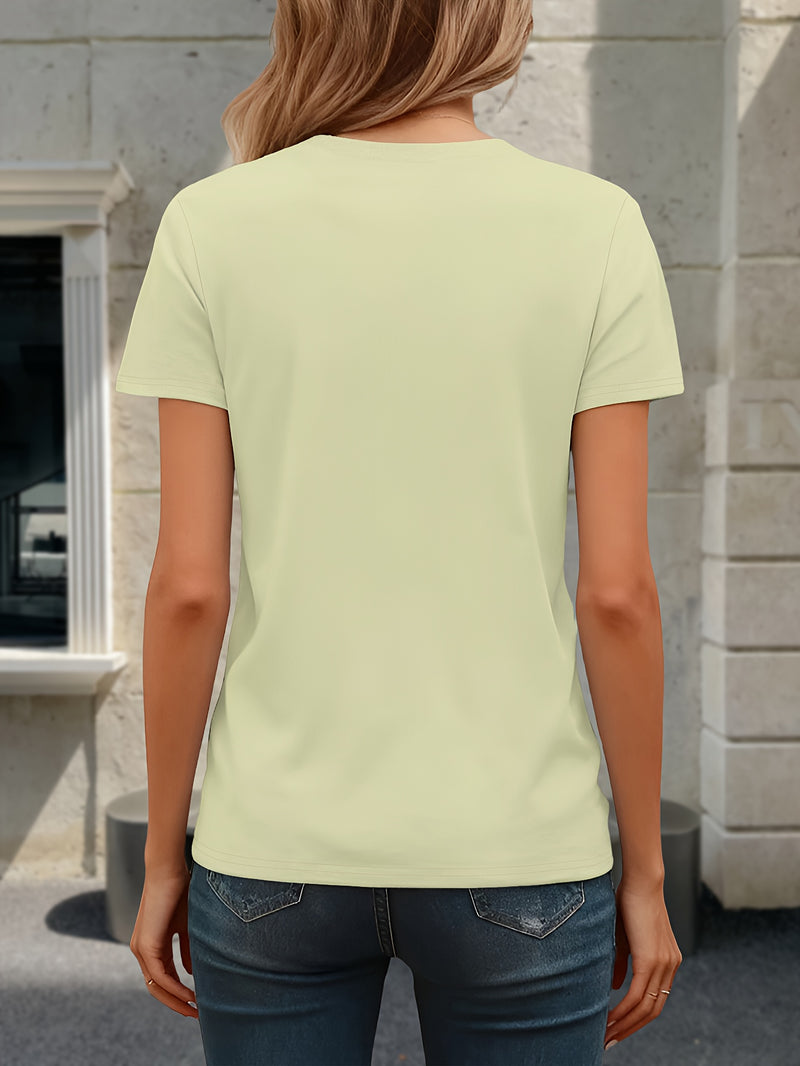 Women’s Fashion Solid Color Short Sleeve T-Shirt Two-Pack.