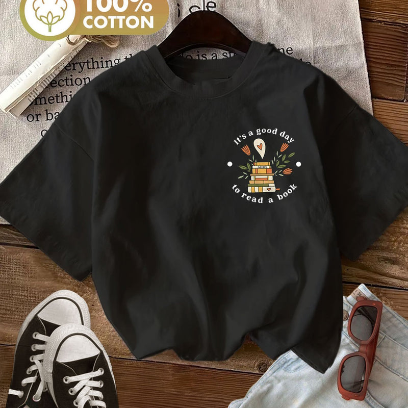 Women’s Graphic Print T-shirt, Short Sleeve Crew Neck Casual.