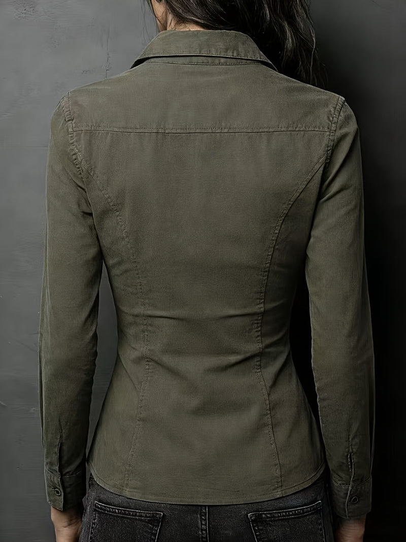 Women's Classic Vintage Dark Green Mature Western Style Slim.