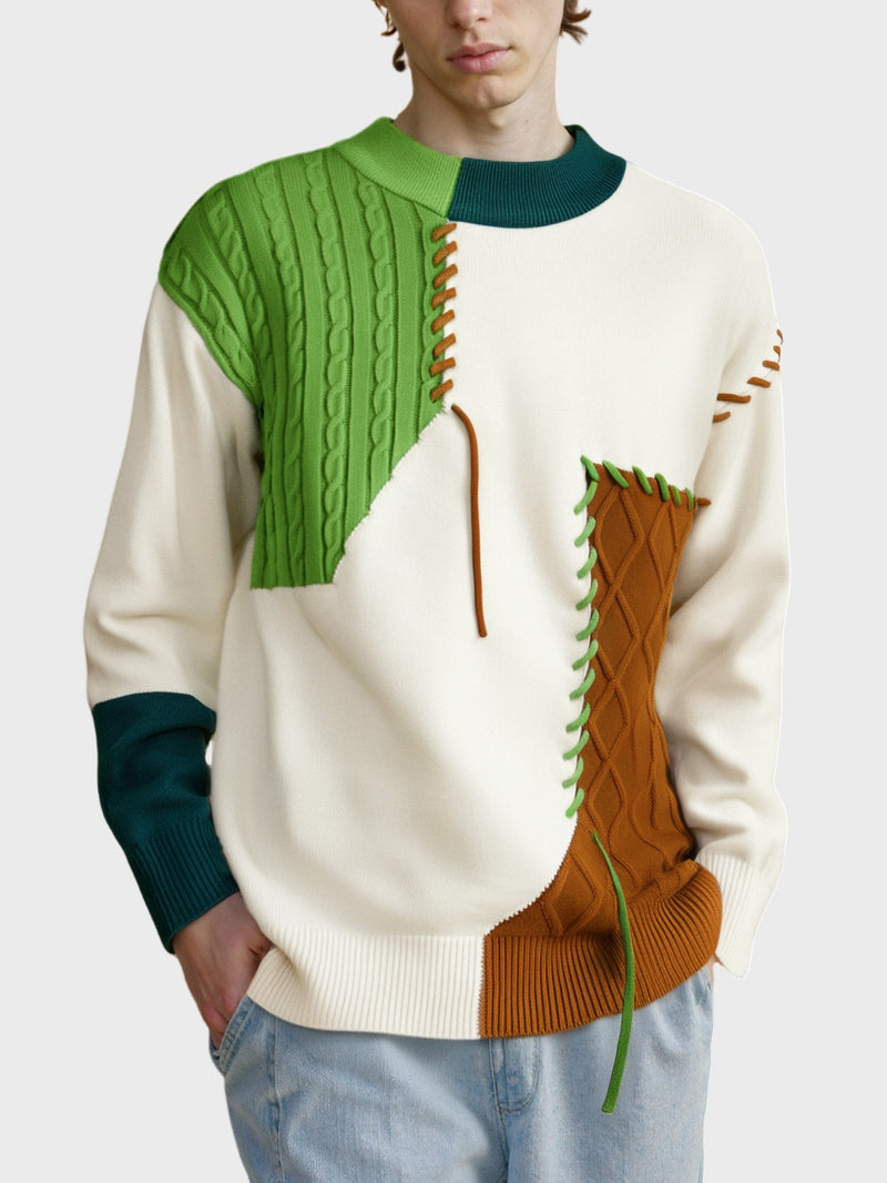 Men's Street Hip-Hop Style Teen Trendy Color Block Splicing Fashion.