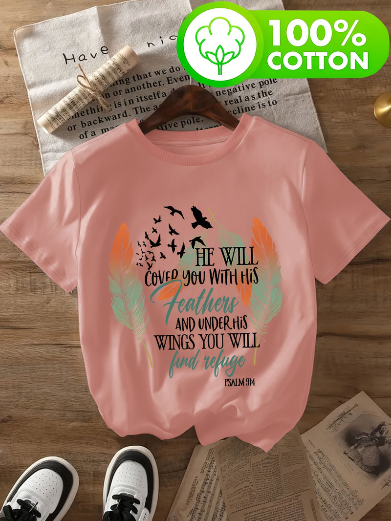 Women's T-Shirt with Psalm 91 Design.