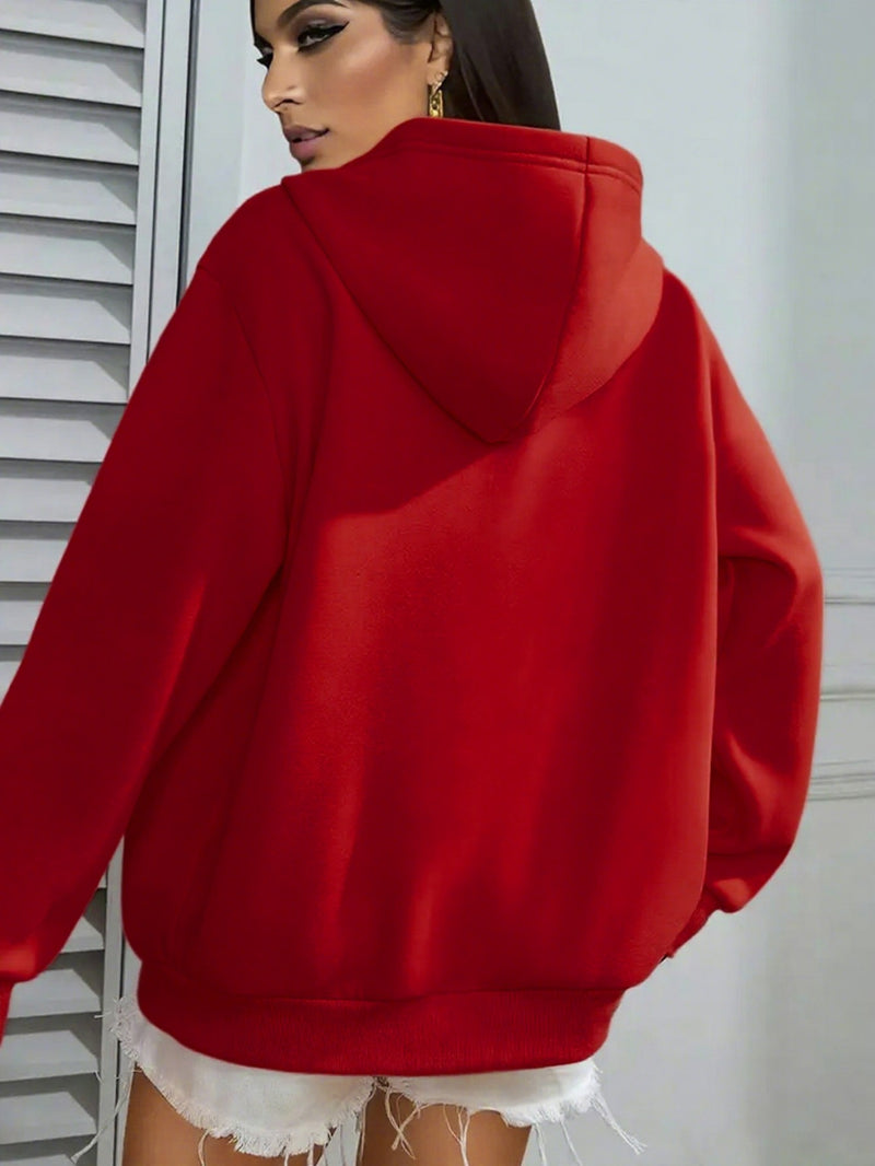 Women's Hooded Pullover with Pocket.