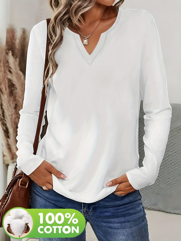 2pcs Autumn/Winter New V-Neck 100% Long Sleeve T-Shirts.