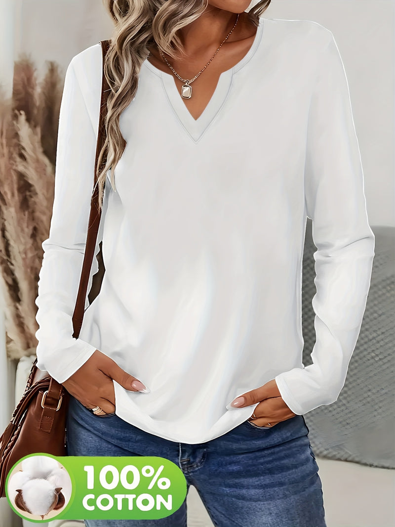 2pcs Autumn/Winter New V-Neck 100% Long Sleeve T-Shirts.