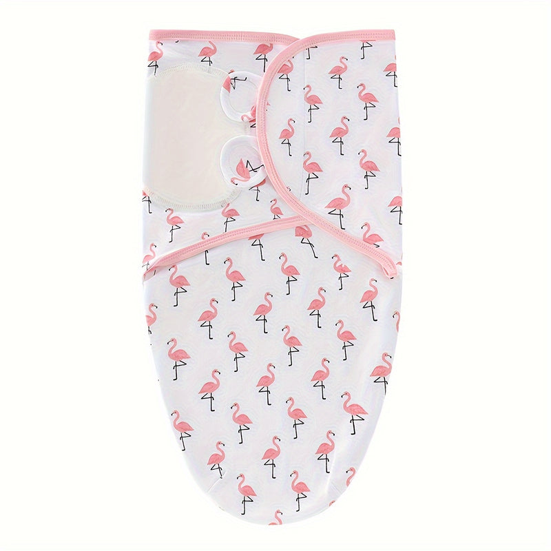 2pcs Soft Cotton Baby Swaddle Sack Set with Hat for Newborn Girls, 0-6 Months.