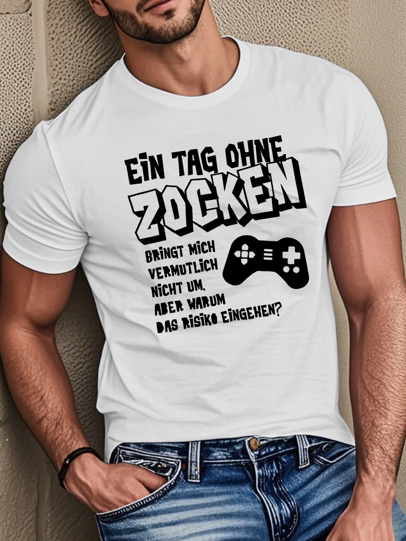 Men's Short-Sleeve Summer T-Shirt with German Streetwear Design.