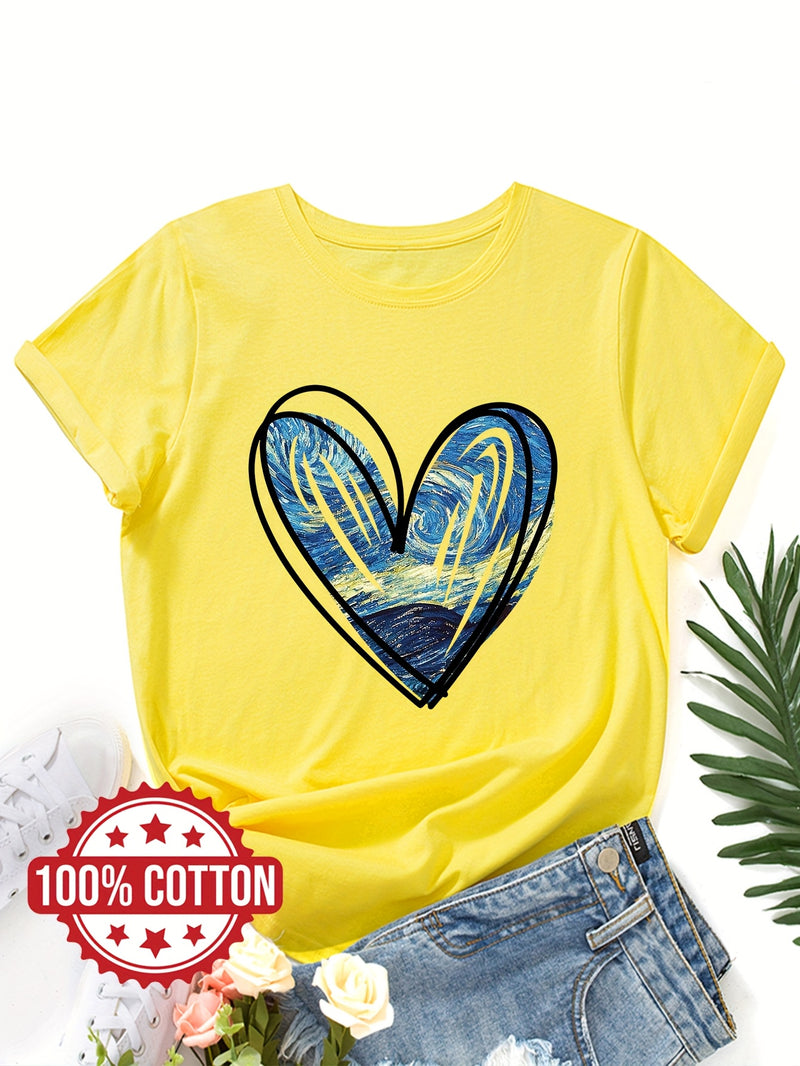 Women's "Starry Sky Love" Graphic T-Shirt.