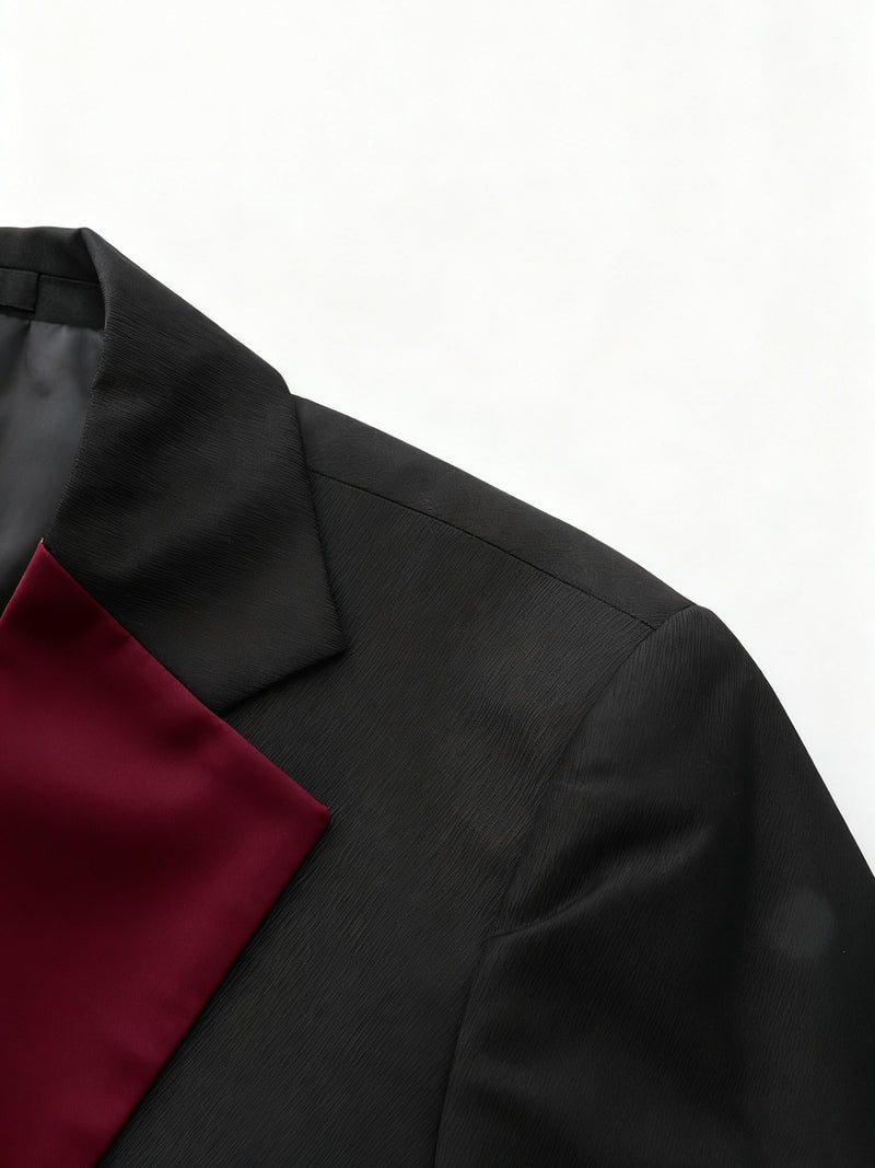 Men's 3pcs Suit Set: Jacket + Vest + Trousers.