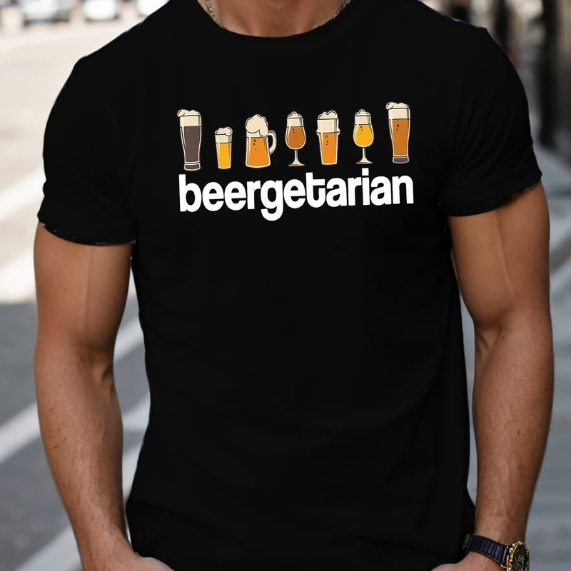 BEERGETARIAN Print Tee Shirt, Tees for Men.