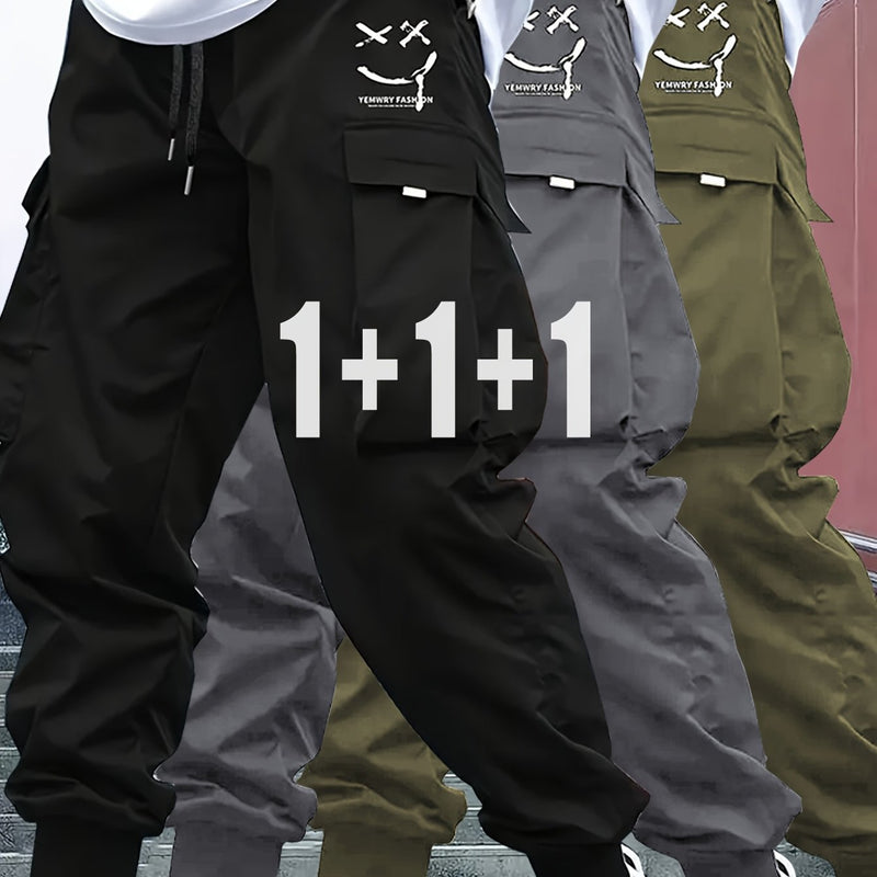 3pcs Men's Heavy-Duty Work Pants.