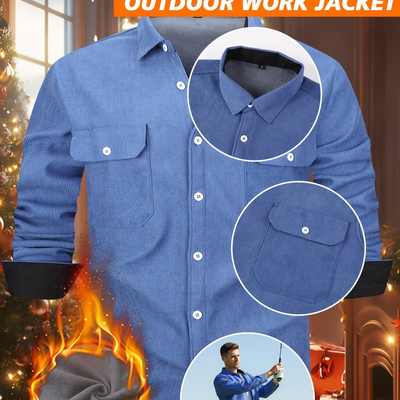 Men’s Shirt Inside Warm Long Sleeve Jacket.