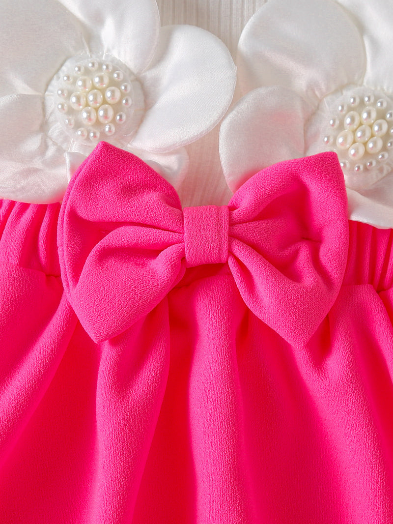 Delivery Bow Hair Tie Girls' Dress Romper Spring/Autumn Style.
