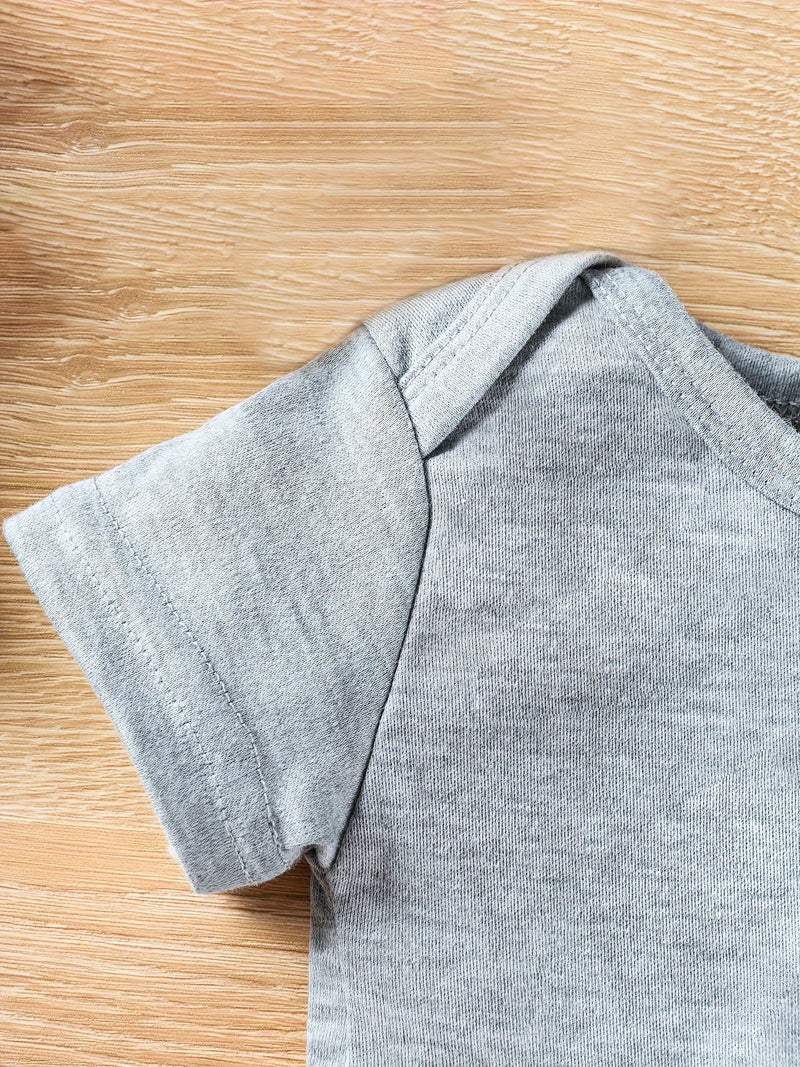 PFCTX5050 Girls' and Boys' Triangle Bodysuit Daddy + Me Series Letter Print.