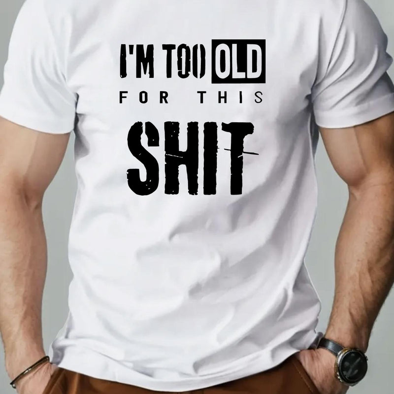 Men's SHIT Graphic Summer Casual Crew Neck Short Sleeve T-Shirt.