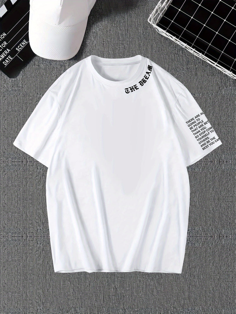 Men's Graphic Print Round Neck Short Sleeve, a Gift for Boyfriends.