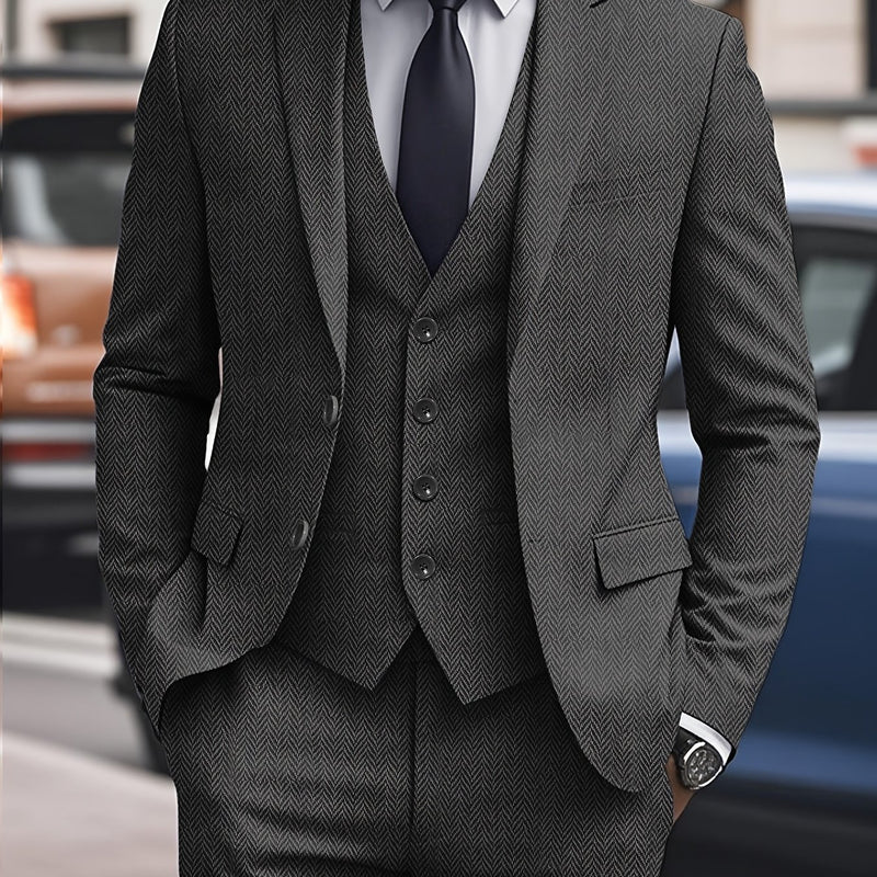 Vintage Men's Bone Check 3pcs Suit.