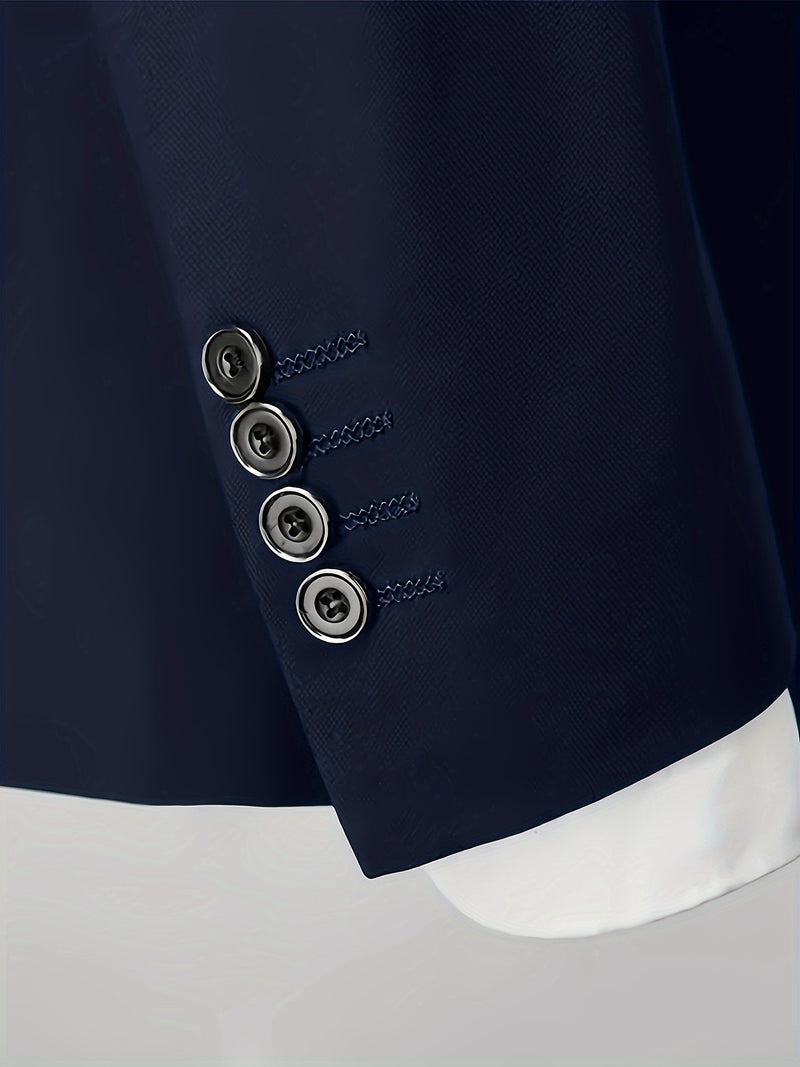 Men's 3pcs Suit Set: Jacket + Vest + Pants, Business Casual.