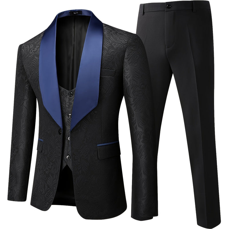 Men's Shawl Collar Suit Three-Piece.