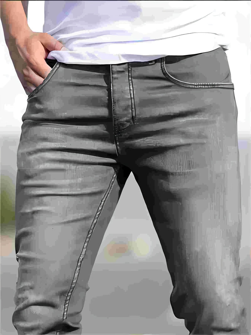 Men's Casual Slim Fit Stretch Denim Pants.