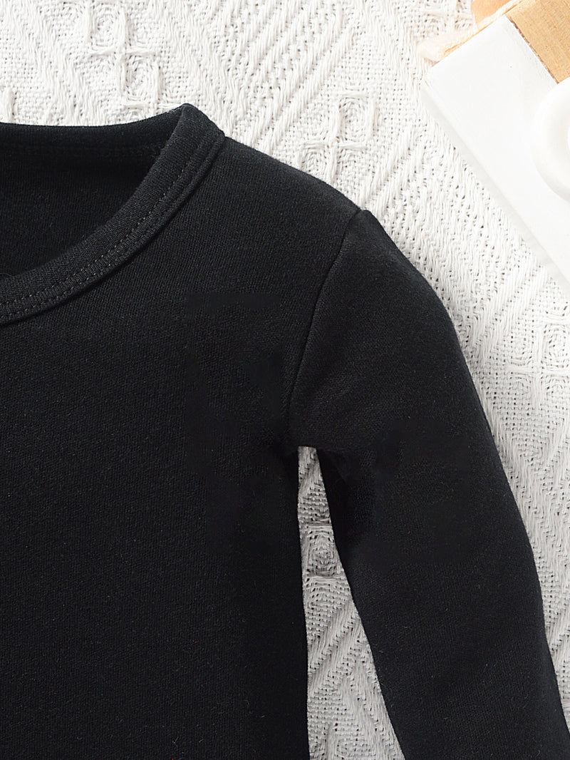 Pure Long-Sleeve Print Bodysuit, Casual Long-Sleeve Jumpsuit for Autumn.