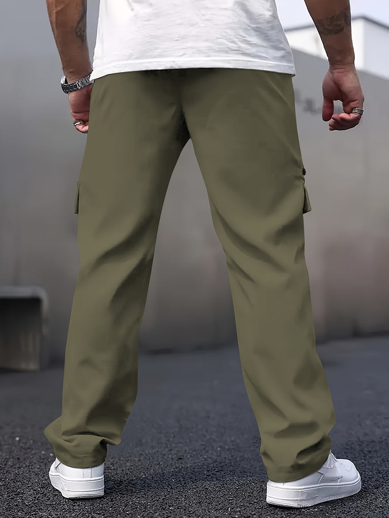 Men's Casual Cargo Pants with Multiple Pockets.