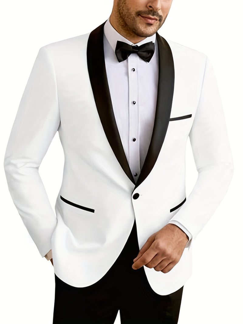 Men's Stylish Suit with Contrasting Colors.