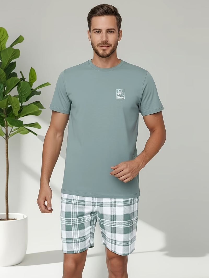 Men's Casual Minimalist Style Round Neck Short Sleeve T-Shirt.