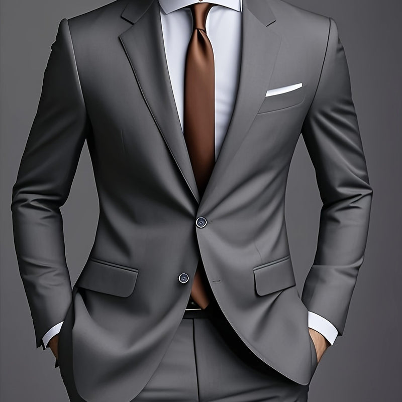 Men's Premium New Two-Piece Suit, Suitable for Weddings, Parties.