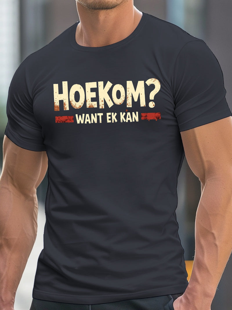 Men's Round Crew Neck Short Sleeve Tee, Casual T-Shirt.