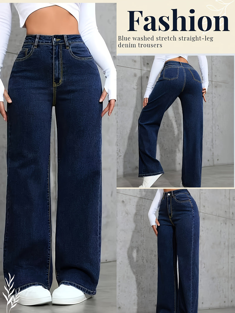 Women's Loose-Fit Stretch Straight-Leg Jeans.