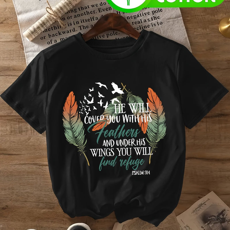 Women's T-Shirt with Psalm 91 Design.