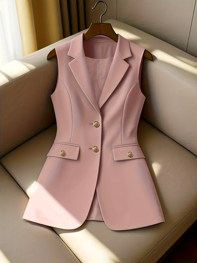 Ladies New Spring, Autumn And Winter Business Elegant Lapel Suit Vest.