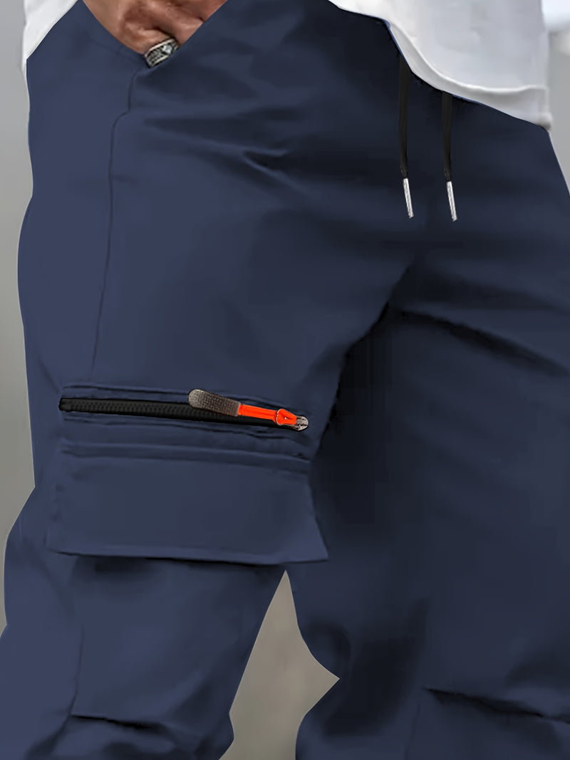 Men's Casual Cargo Pants with Multiple Pockets.