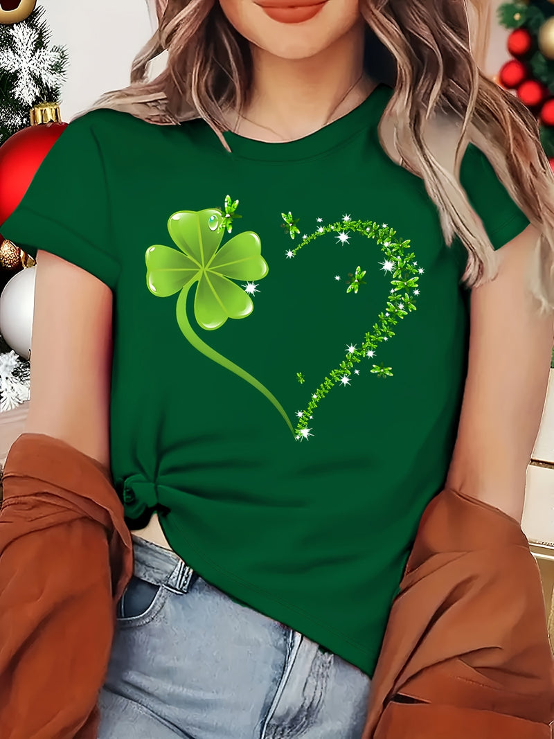 Round neck T-shirt in small and plus sizes, summer/spring Women's top.