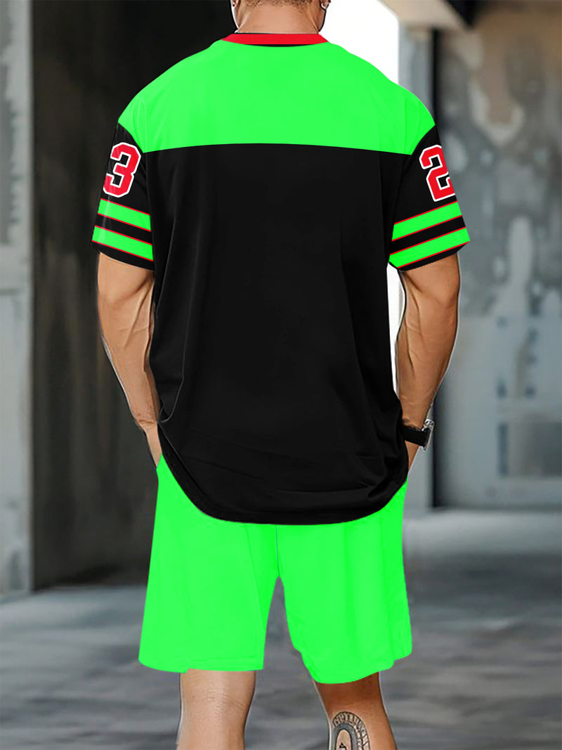 Casual Shorts Men's Trendy 2pcs Set.